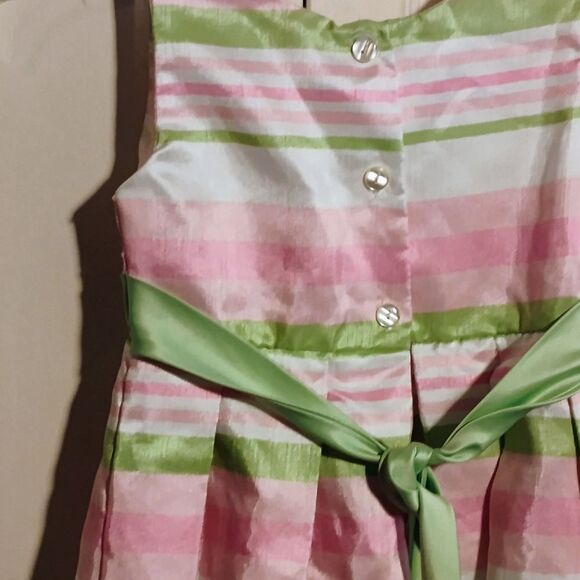 Youngland Pink and Green Pleated Halter Sundress - Picture 14 of 15